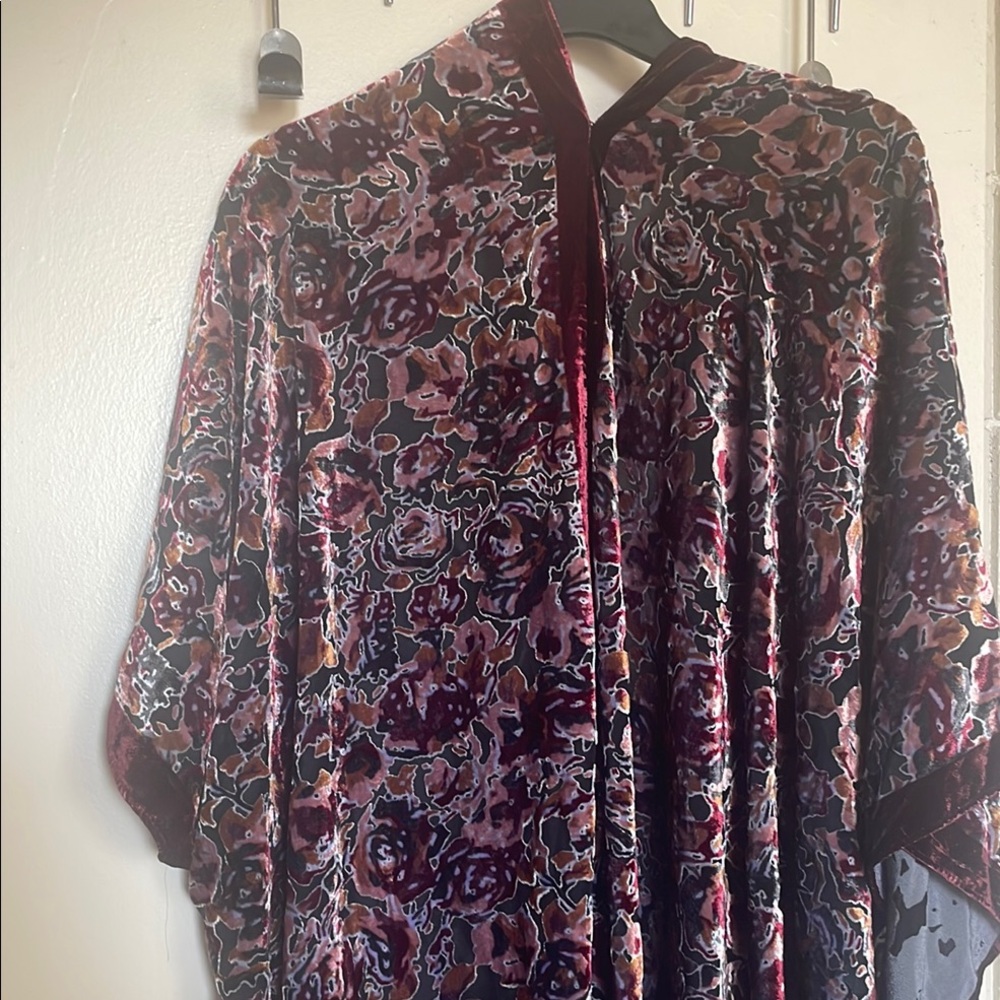 Floral Velvet Women's Coat